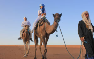 Camel trekking in the Moroccan Sahara